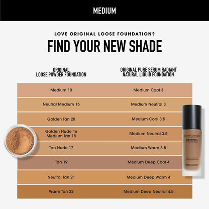 ORIGINAL Pure Serum Radiant Natural Liquid Foundation Mineral SPF 20